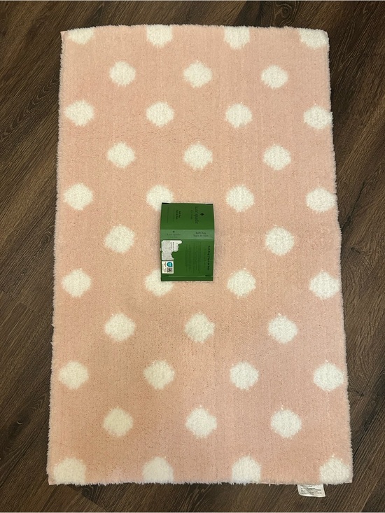 kate spade Other - Kate Spade Pink & White Polka Dot Bathroom Rug 21X34 Inches Anti-Skid Back NWT